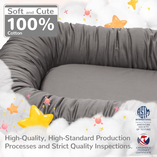 Image of EAQ Baby Lounger, Infant Lounger for Newborn,Portable Baby Nest Cover Breathable & Soft, Newborn Essentials
