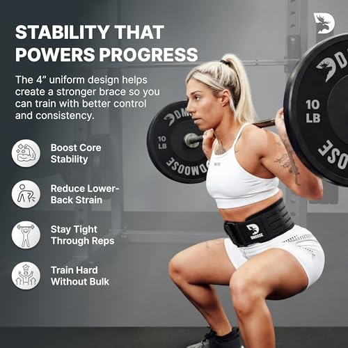 DMoose Auto Locking Weight Training Belt, Provides Lumbar Support & Stability 4\" Nylon Squat Belts for Men with Adjustable Buckle, Gym Belt for Women Weight Lifting