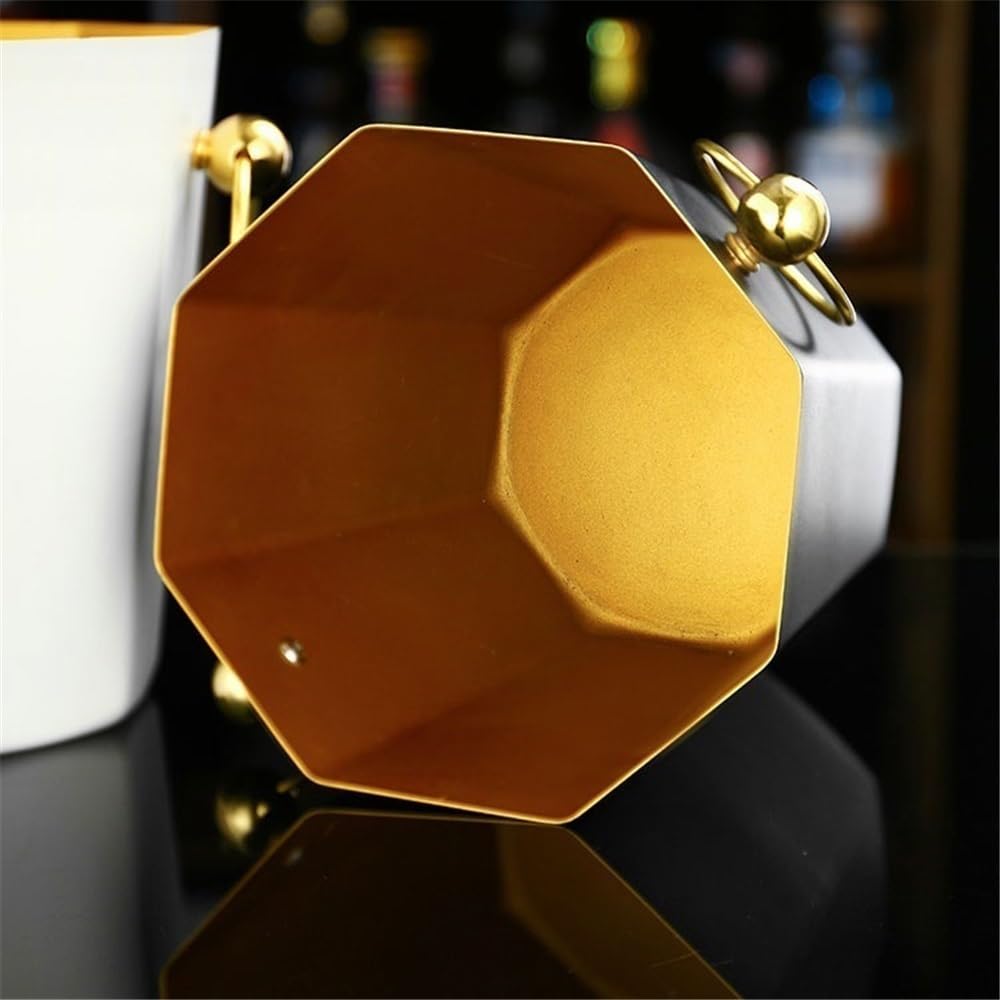Cubiteras Inicio Vino Cubo de champán Cubo de Hielo de Acero Inoxidable Barra Comercial Cerveza Hielo Mantener frío Cubo Cubo de Hielo(Negro)