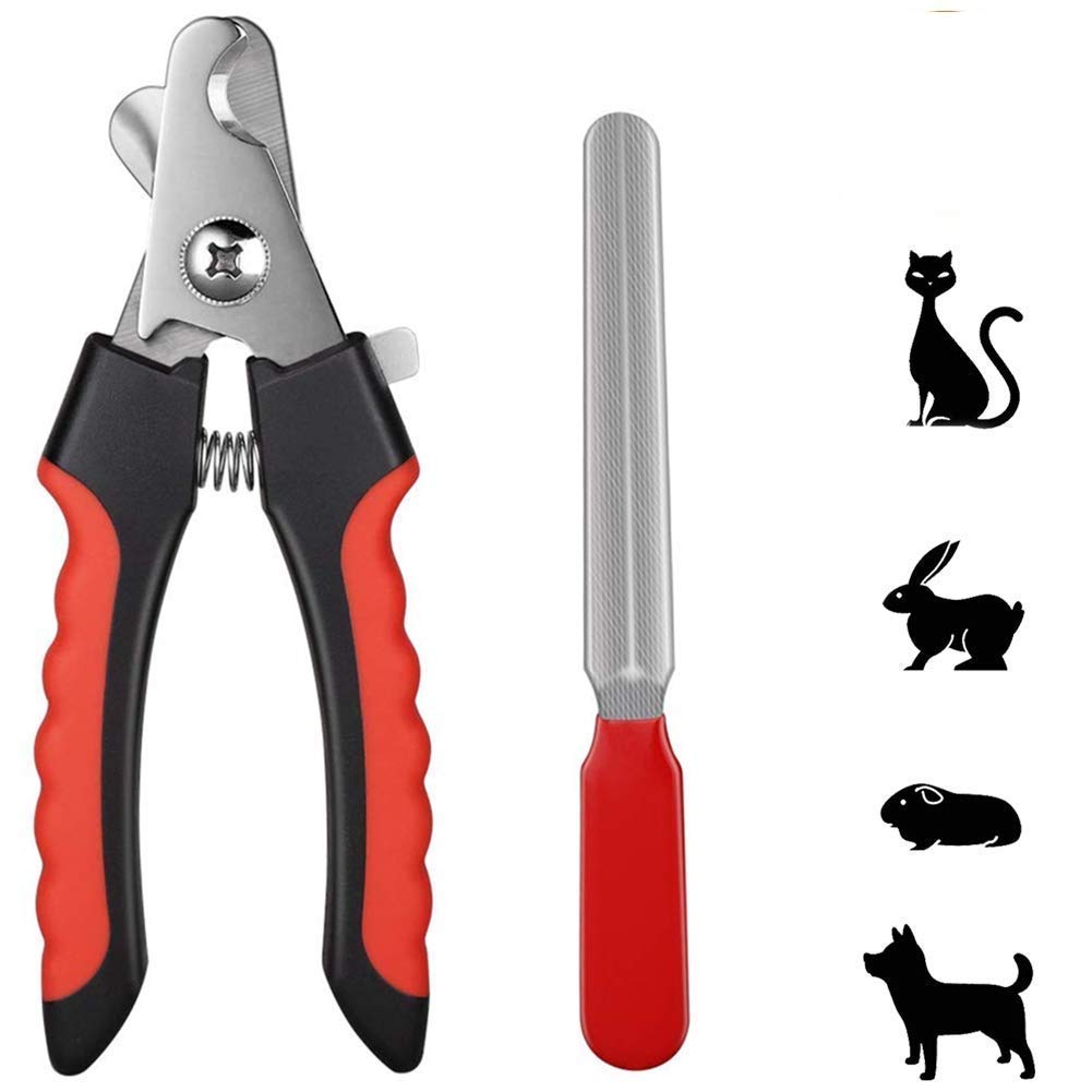 PSK PET MART Combo de cortador de uñas grande con cortaúñas y peine antipulgas para perros, cachorros, gatos, conejos
