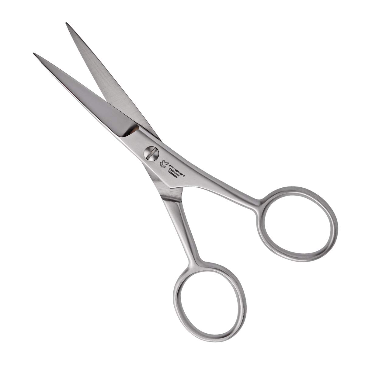 Otto Herder® Tijeras para Barba | 11,5 cm con Microdientes Unilaterales | Estuche Incluido | Corte Afilado y Preciso