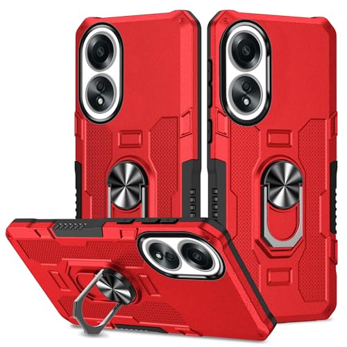 Coque Oppo A58 antichoc avec anneau de support rotatif et protection rigide en PC