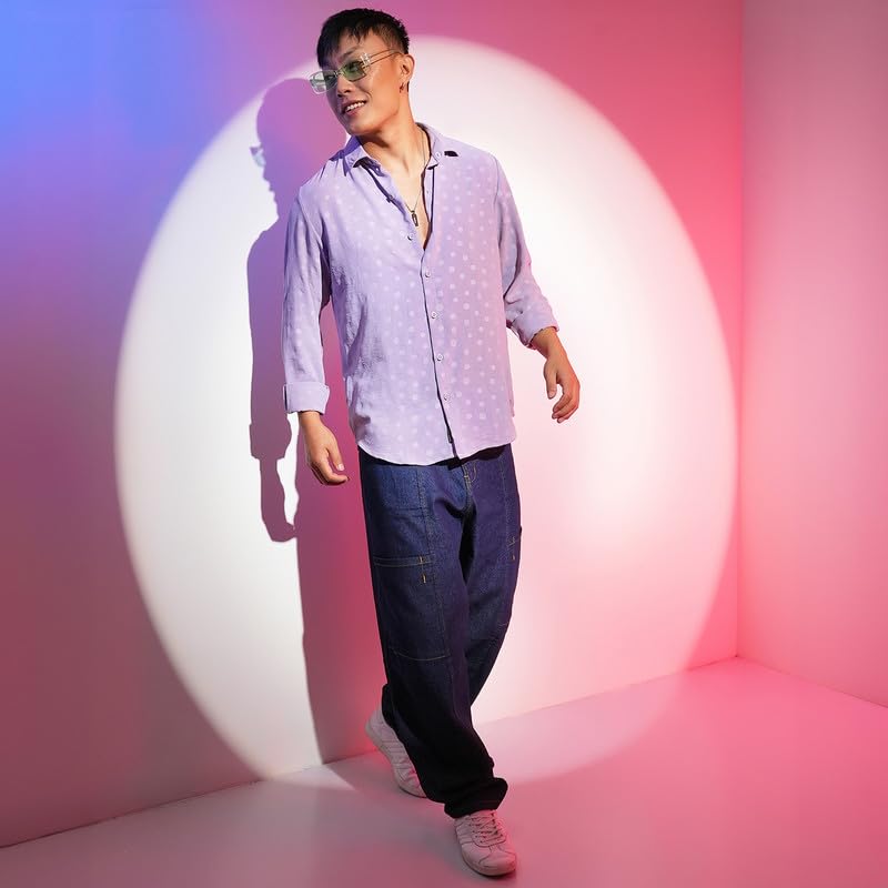 Image of CAHOOT Men's Solid Utility Shirt | Casual Wear | Spread Collar | Long Sleeve | Button Closure | Shirt Crafted with Comfort Fit for Everyday Wear