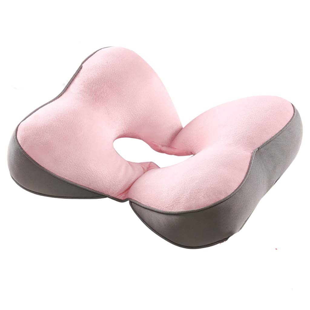 Ortopedyczna poduszka do siedzenia, piękne biodra, oddychająca, miękka, ergonomiczna, odciążająca krążki międzykręgowe i bóle pleców, ulga w przypadku egzemy, różowa, 41 x 33 x 8 cm