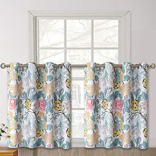 BGment Room Darkening Curtains Tiers for Kitchen, Grommets Energy Saving Window Curtains 36