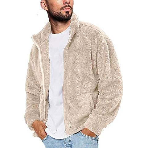Runcati Men's Fuzzy Sherpa Cardigan Jacket Cover