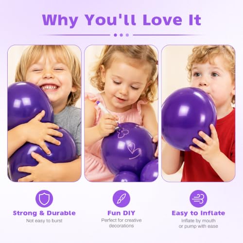 Image of Dark Purple Balloons, 12 Inch Royal Purple Latex Party Balloon