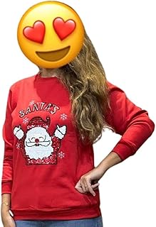 سويت شيرت للكريسماس بطباعة سانتا كلوز، مقاس عائلي
