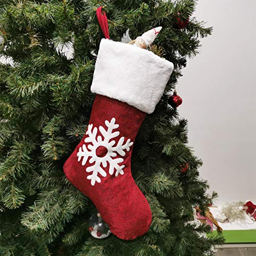 image for SupMLC Christmas Stockings, 2 Pcs 18 inches Christmas Stockings, Burla