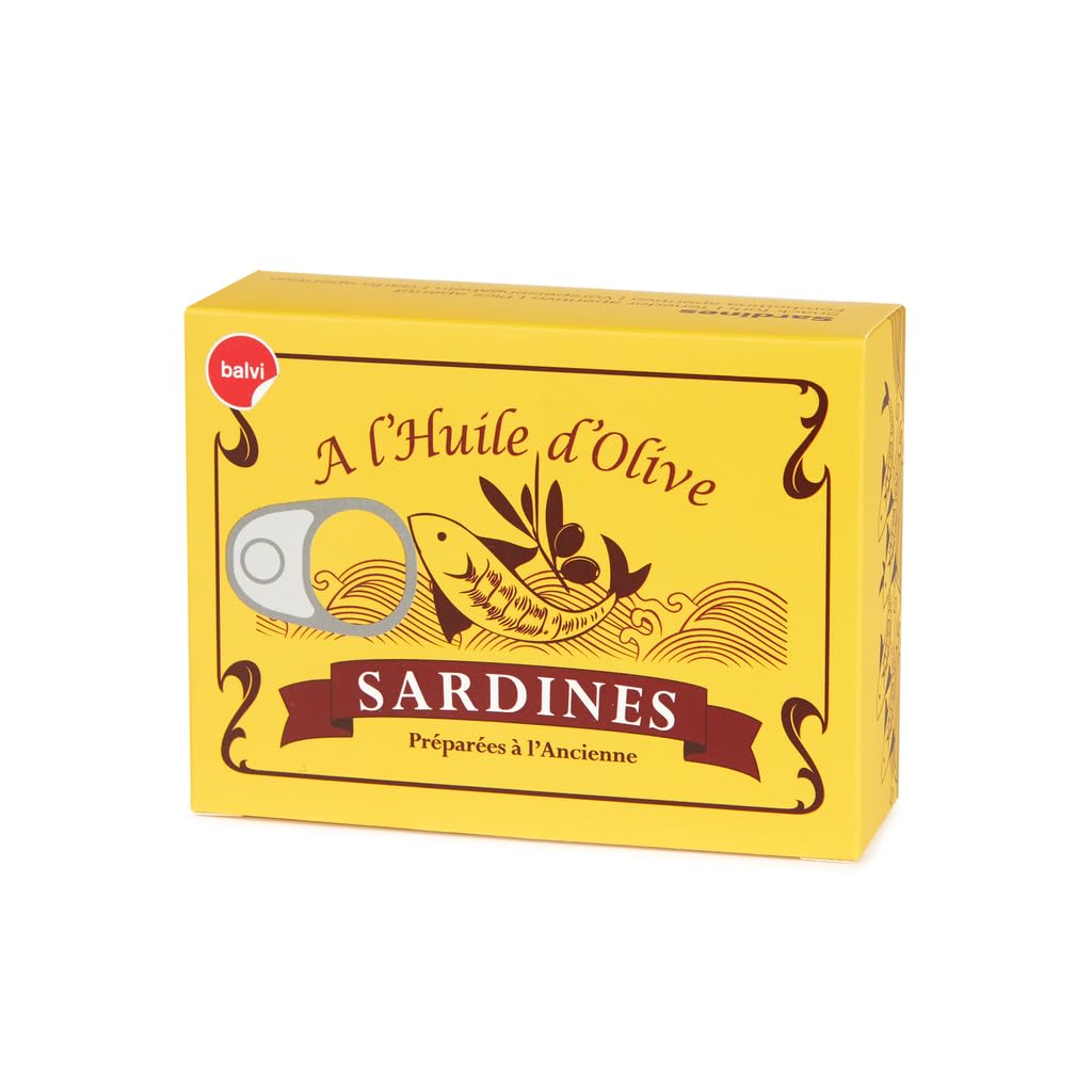 Balvi Tenedor aperitivo Conserverie Sardines Diseño retro de conserva de sardinas Lata/inox