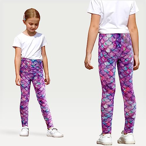 XiaoMoSha Girls Printed Leggings Gradient Mermaid Stretchy Animal Leopard Printed Soft Casual Pants 3-11 Years2