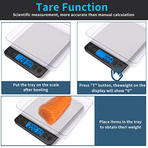 Small Digital Gram Scale 1000G By 0.01G, Meiya High Accuracy Scale For Food Ounces And Grams, Upgrade Usb Charging Kitchen Scale Digital Weight For Cooking, Baking, With Tare Function, 9 Units, 2 Tray #TOP3