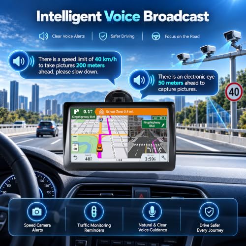 GPS Navigator for Car, 2026 7 inch North America Maps Free Lifetime Updates - Image 4
