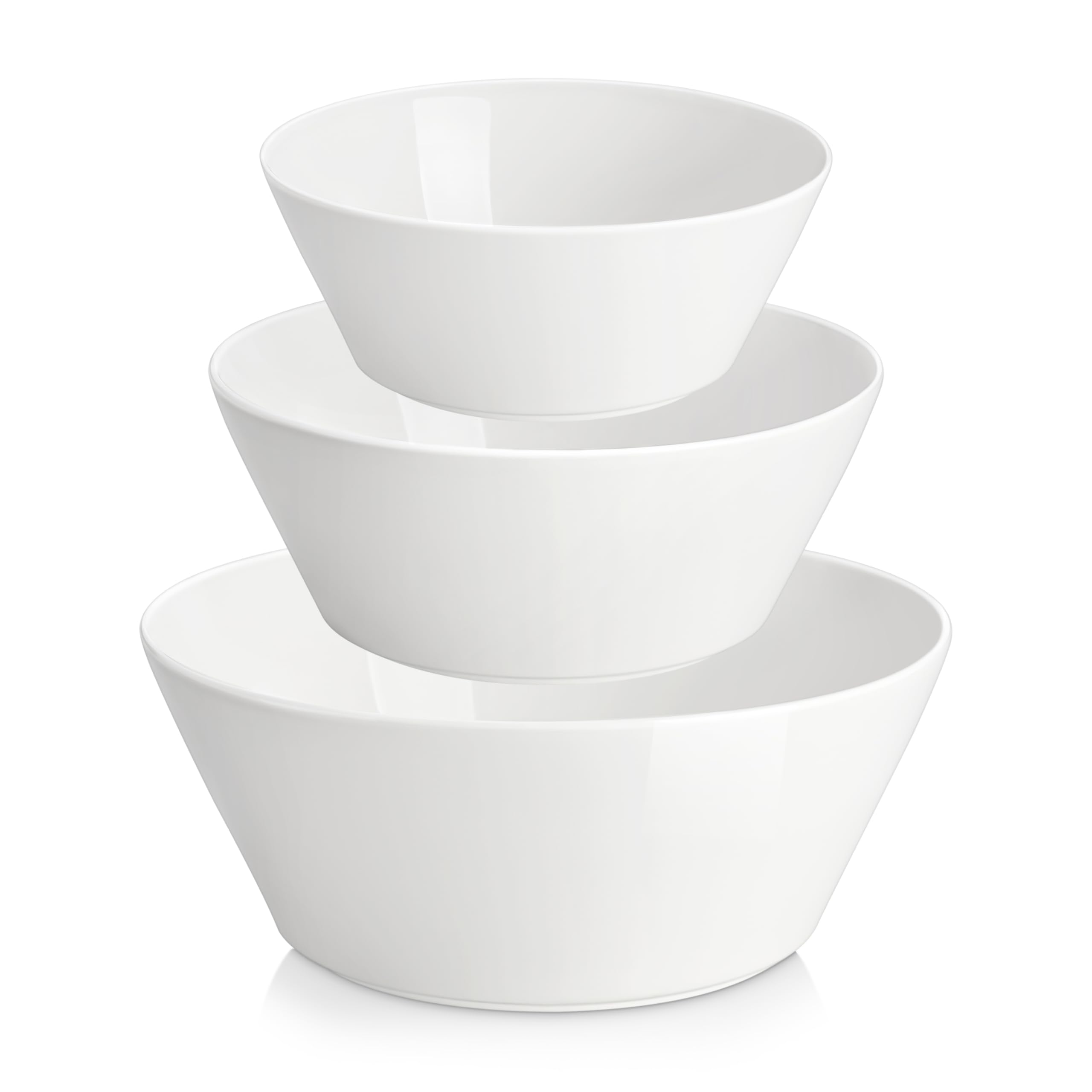 MALACASA 3-Piece White Bowl Set
