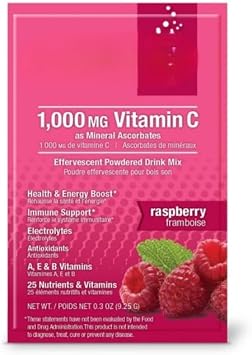 EnerVitamin C, Raspberry Flavor, 30 Packets/Sachets, 1000mg