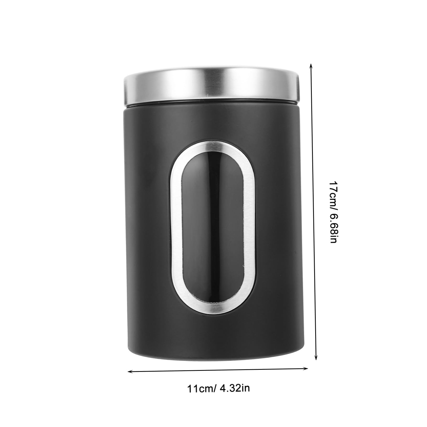 3 pezzi Barattoli da Cucina in Acciaio con Ermetico Contenitori Sigillati per Caffè e Spezie Design Compatto e Trasparente per Conservazione e Ordinata