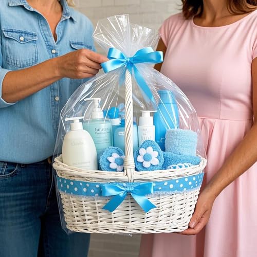 Image of Morepack Large Shrink Wrap Bags for Gift Baskets 30x30 inches 20 Pcs