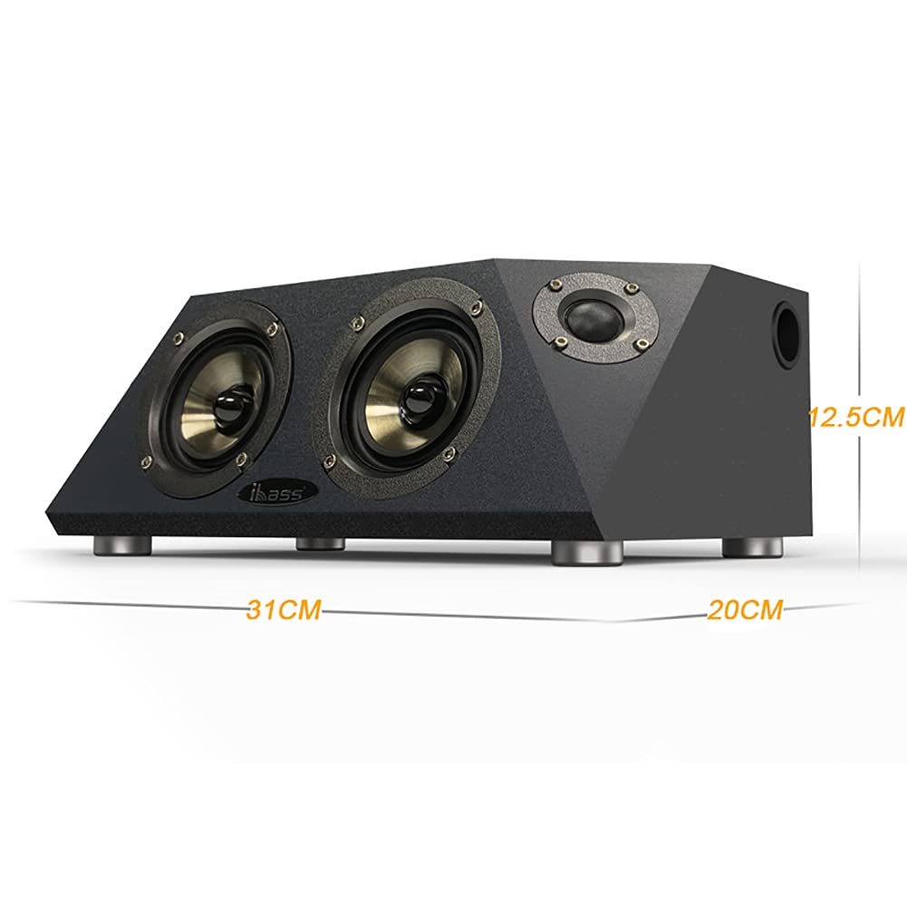 Altavoces de estantería Bluetooth 5.1 de alta potencia de 55 W × 2, monitores estéreo activos de campo cercano con fibra óptica, disco U, AUX y entrada coaxial