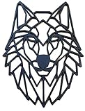  Cabeza de Lobo Wall Art geométrica de madera personalizada para colgar en pared salon dormitorio, cartel, panel, decoración. Arte. Animales Origami