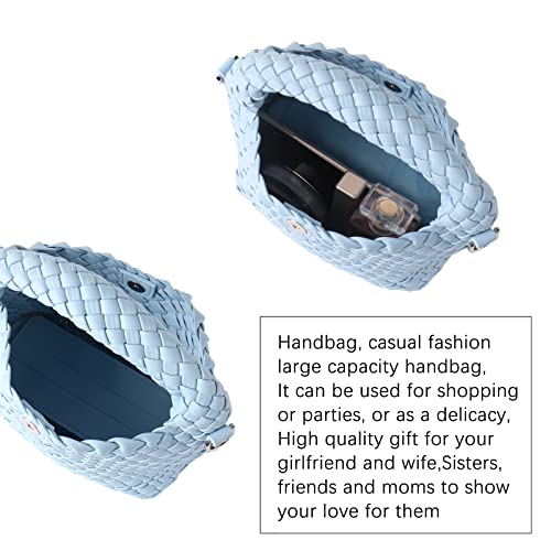 Image of Woven Crossbody Bag Small Tote Cute Purse for Women,Top Handle Handbag Pu Leather Shoulderbag with Detachable Strap