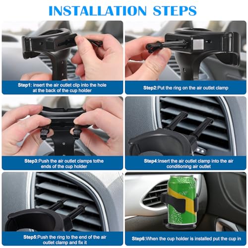 Peevisap 2 Stück Getränkehalter Auto, Becherhalter Auto, Getränke Halter Auto, Flaschenhalter Auto, Mit Auto Belüftungs Clips, Für Kaffeebecher Und Getränkedose