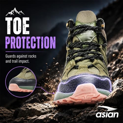 Image of ASIAN Everest W-21 Women's Trekking & Hiking Shoes | Durable Outdoor Footwear with Anti-Slip Outsole, Soft Cushion Comfort & Water-Resistant Upper | Ideal for Travel, Biking & Trails