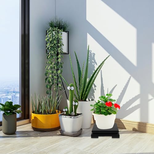 Pot de fleurs et théière base carrée en bois déco Cabilock