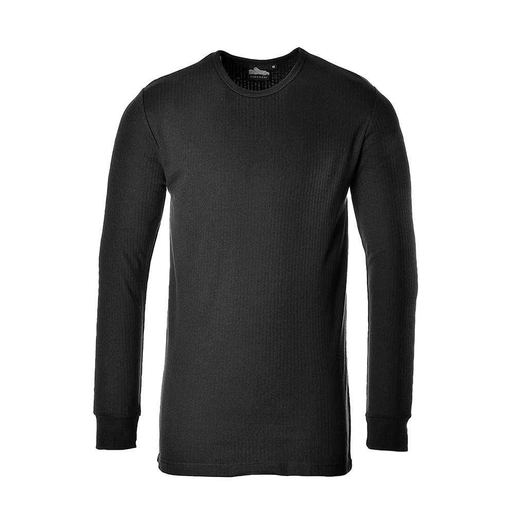 Portwest Langarm Thermo-T-Shirt, Größe: S, Farbe: Schwarz, B123BKRS