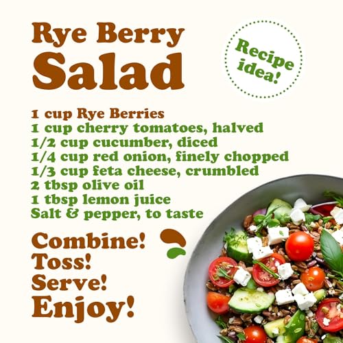 Food to Live Rye Berries, 1.5 Pounds – Whole Grain Powerhouse for Bread, Sourdough, Porridge, and Granola. Rich in Fiber and Nutrients. Raw, Unprocessed, Vegan, Kosher, Seeds in Bulk - Thumbnail 7