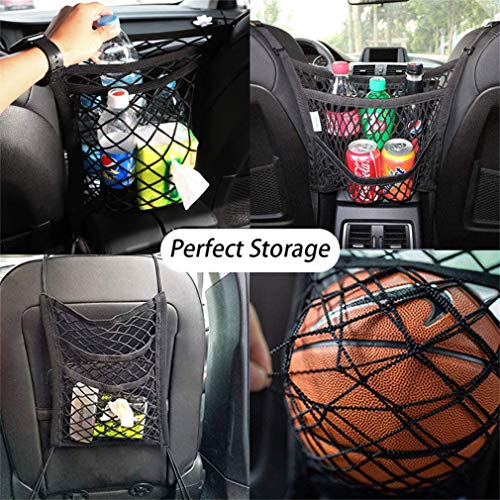 Dykeson Pet Barrier Dog Car Net Barrier With Auto Safety Mesh Organizer Baby Stretchable Storage Bag Universal For Cars, Suvs -Easy Install,Safer To Drive With Pets And Children, 3 Layer(M) #TOP2