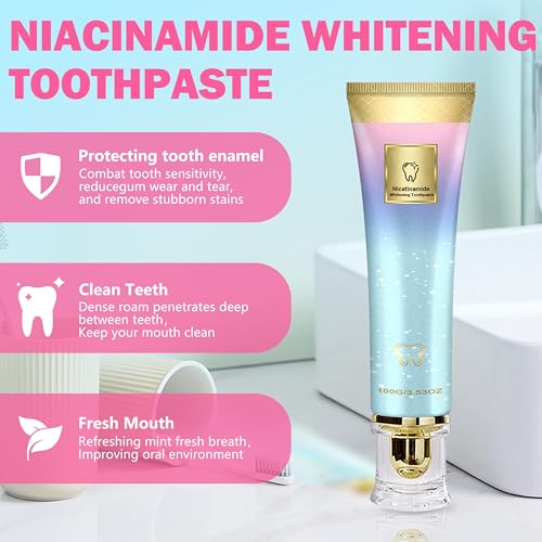 Niacinamid Whitening Zahnpasta für Erwachsene, Brilliant Smile Niacinamid Zahnpasta Whitening, Niacinamid Intensive Whiten Zahnpasten - für gesündere und weißere Zähne (1PCS) – Bild 3