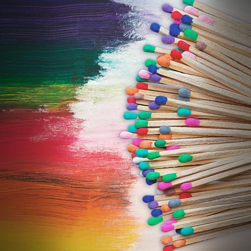 Image of 2 inch Choose Your Colors Safety Matches | Set of 100+ Bulk Artisan Matchsticks with Striker Stickers by Thankful Greetings | Select a Color - 100+ Matches | Custom for Your Home Decor, Gifts, & Events