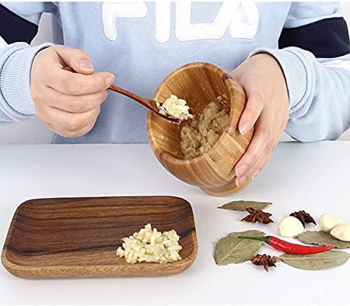 Large Wooden Mortar And Pestle Set With Spoon| Pepper Grinder| Pill Crusher Mortar| Spice Mortar And Pestle| Bowl And Crusher| Guacamole Bowl Shell Garlic Pepper Press Grinder Crusher Mix #TOP4