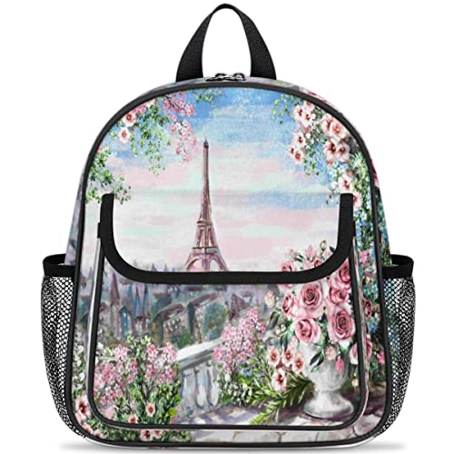 TropicalLife Mochila ligera de la Torre Eiffel para niños y niñas, de la Torre Eiffel de París para niños y niñas, multicolor