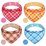 PAWCHIE Dog Bandanas Small Reversible Styles Pet Triangle Scarf Bibs - Adjustable with Two Snaps - Kerchief Set Accessories for Dogs, Puppy, Cats, L