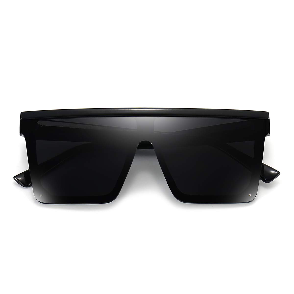 DollgerSquare Oversized Sunglasses for Women Men Fashion Flat Top Big Black Frame Shades