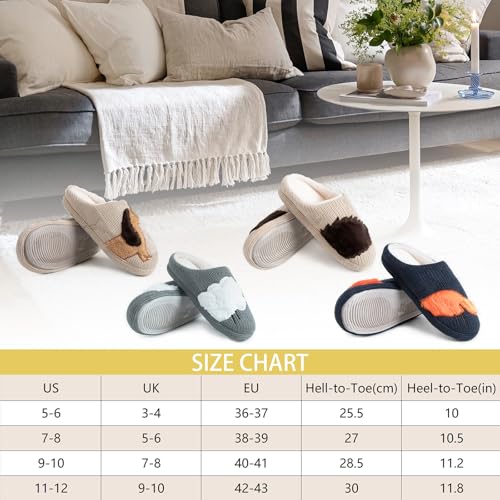 MIEHUIAI Hausschuhe Damen Winter Warme Gefüttert Flauschige Hausschuhe Herren Pantoffeln Plüsch Bequeme Kunstpelz Rutschfeste Slippers(40/41EU,Brauner Hund)