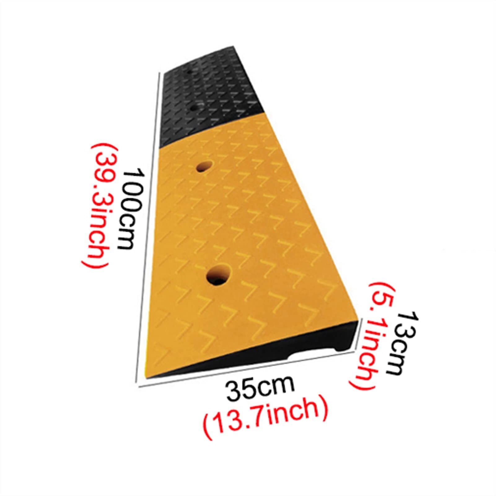 Rampa de Entrada para vehículos, rampa de umbral portátil, para automóviles, sillas de Ruedas, Bicicletas, Motocicletas, entradas para vehículos, aceras (tamaño: 100 x 35 x 13 cm)