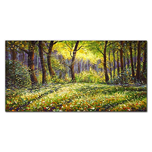 Décoration murale fleurs de forêt 100x50 cm en verre pour illuminer un mur sombre