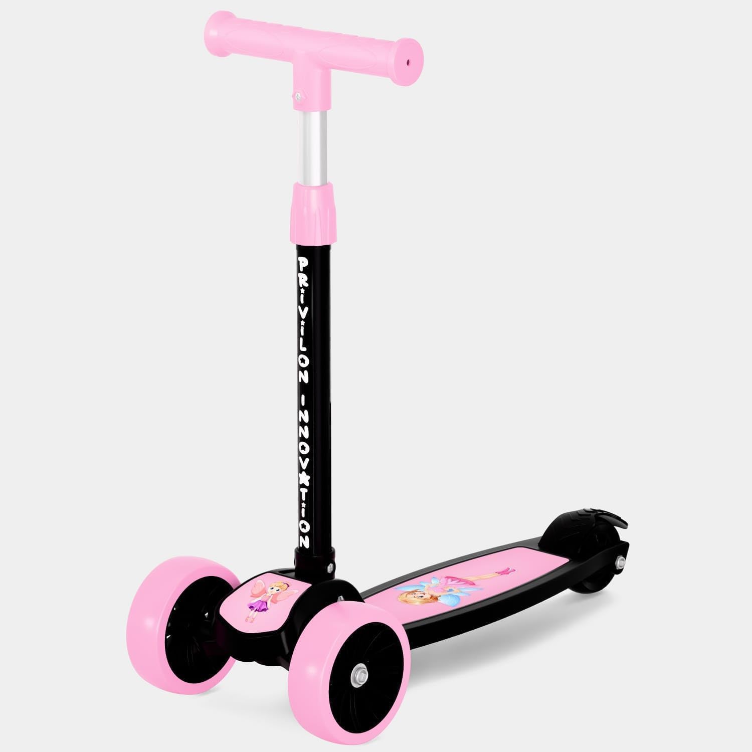 Kick Scooter for Kids with Broad Wheels | 3-Wheel Skate Scooter for Boys & Girls of Ages 2-12 Years | Level Adjustable Height, and Easy Fold Design Scooter for Kids (Pink)-image-14