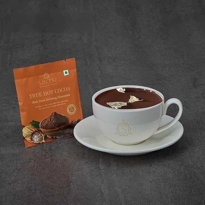 SMOOR Premium Rich Dark Hot Chocolate Mix | Drinking Chocolate Powder| No Refined Sugar| Enjoy Hot or Cold Cocoa | Perfect for Snacking,Birthday,Anniversary, Gifting | 30g