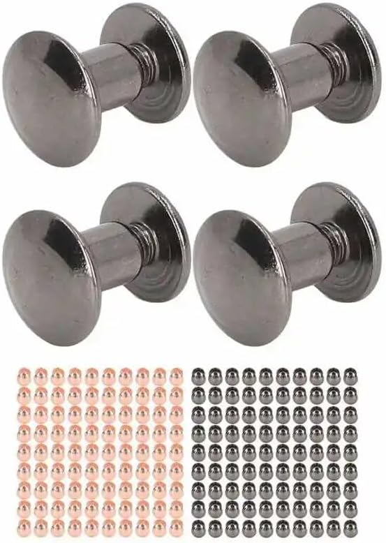 Book Binding Screw Bookbinding Round Flat Head Stud Screw Curved Surfaces for DIY Leather - (Color: Color2)
