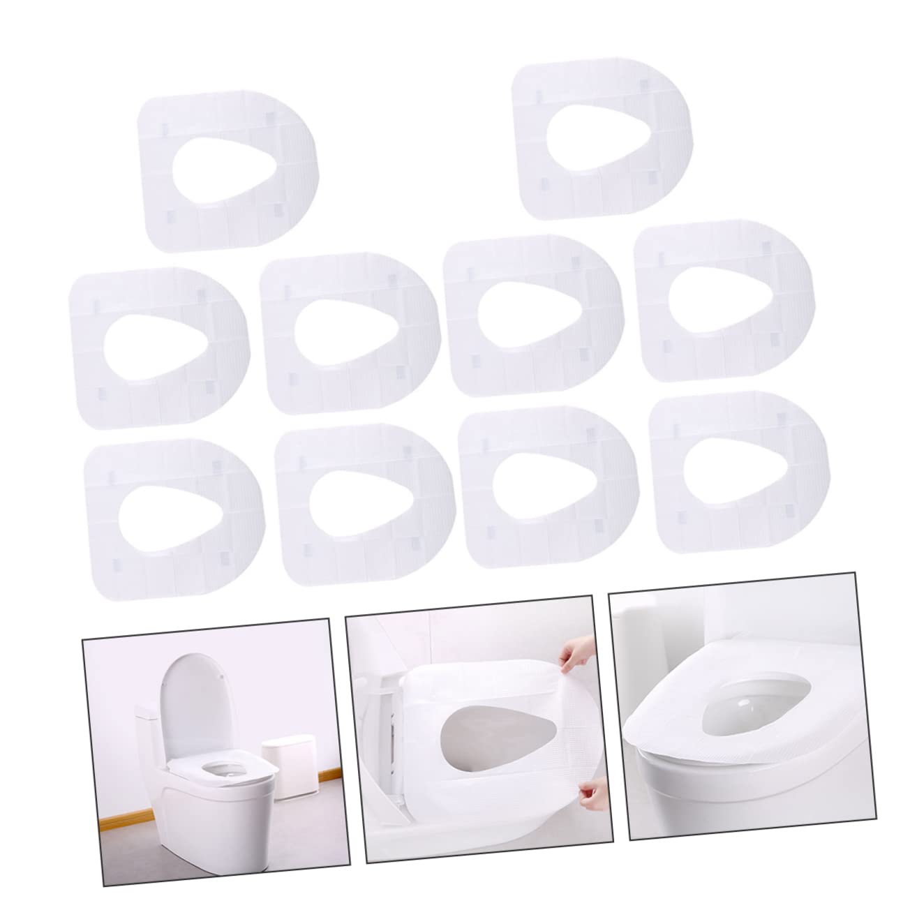 ifundom 30pcs Disposable Toilet Seat Covers Waterproof Adhesive Pad Sets for Adults Hospital and Travel