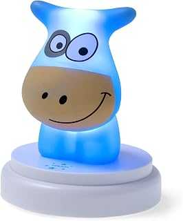 Alecto NAUGHTY COW Nachtlicht für Kinder - Schlummerlicht - Batteriebetrieben - LED Nachtlicht - Touch-Bedienung - gelb