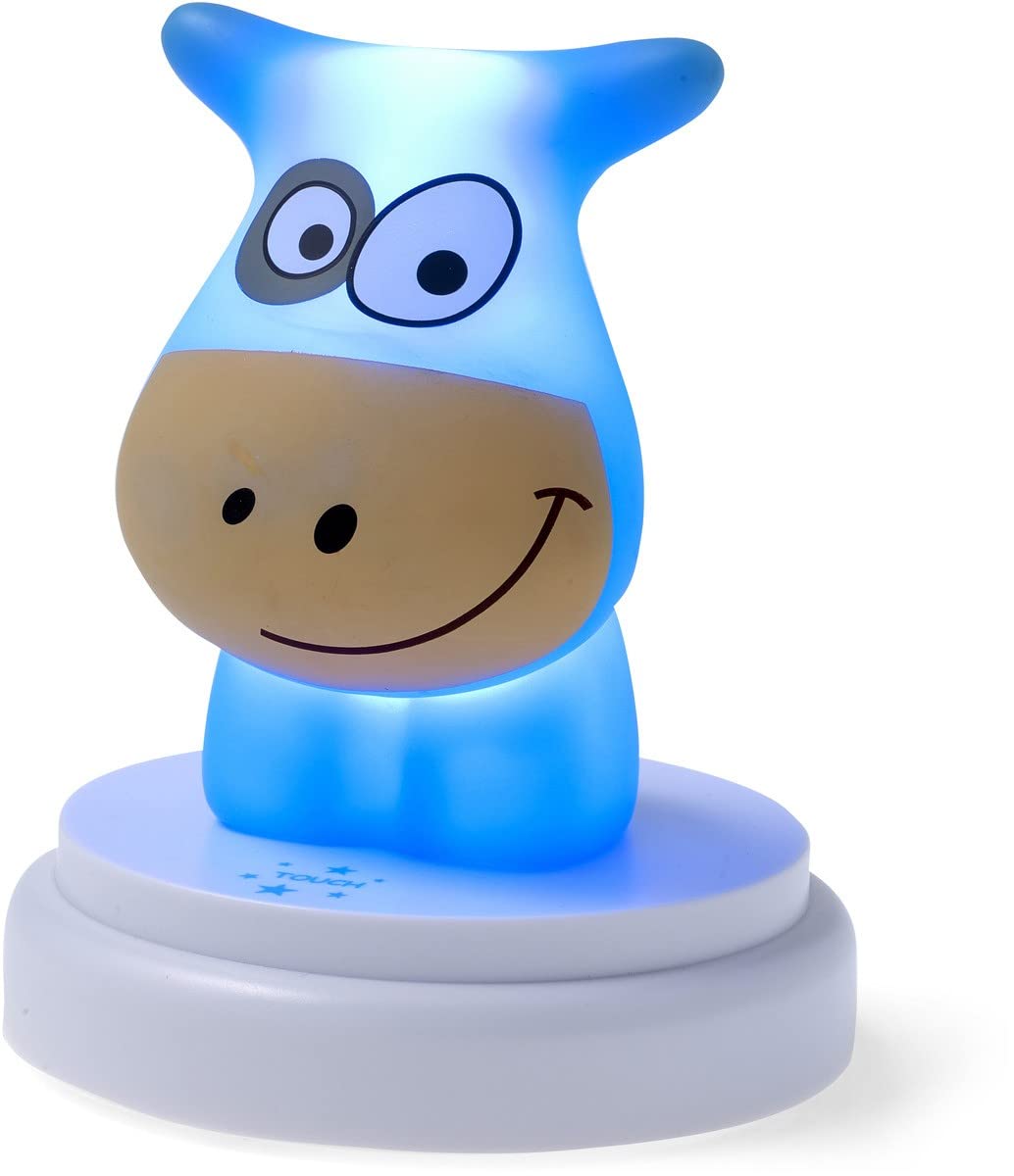 Alecto NAUGHTY COW Nachtlicht für Kinder - Schlummerlicht - Batteriebetrieben - LED Nachtlicht - Touch-Bedienung - gelb