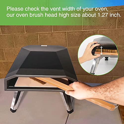LRUI Pizza Oven Brush,Pizza Stone Cleaning Brush Pizza Oven Accessories (Ergonomic Handle) - Thumbnail 4