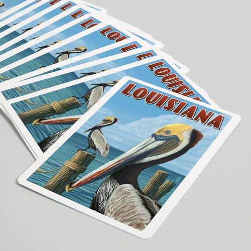Lantern Press Louisiana, Brown Pelicans, 52 naipes póker miniatura 5
