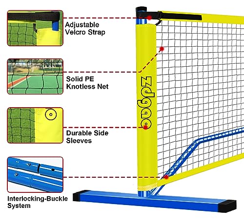 Image of Zdgao Portable Pickleball Net with Pickleballs and Carry Bag for Driveway