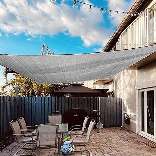 Dripex Sun Shade Sail Waterproof Rectangle Canopy, 2x3m PES Polyester 95% UV Block Shade Cover Sunscreen Awning with Free Rope for Patio Party Backyard Lawn Garden Outdoor Activities, Grey