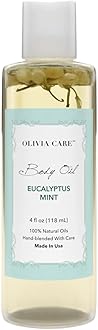 Olivia Care Body Oil Eucalyptus Mint Vegan & Natural | Hydrating & Moisturizing - Infused with VITAMIN E, K & Omega Fatty Acids - Refreshing Fragrance - (Eucalyptus Mint)